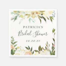 Servilleta De Papel Verdor acuarela Rústica Floral Bridal Ducha