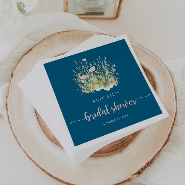Servilleta De Papel Verdor Boho Wildflower Marina Ducha nupcial (Subido por el creador)