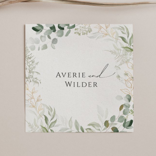 Servilleta De Papel Verdor caprichoso y oro | Boda Napkins (Subido por el creador)