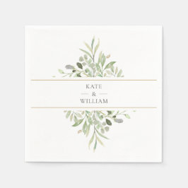 Servilleta De Papel Verdor Foliage Boda Napkins