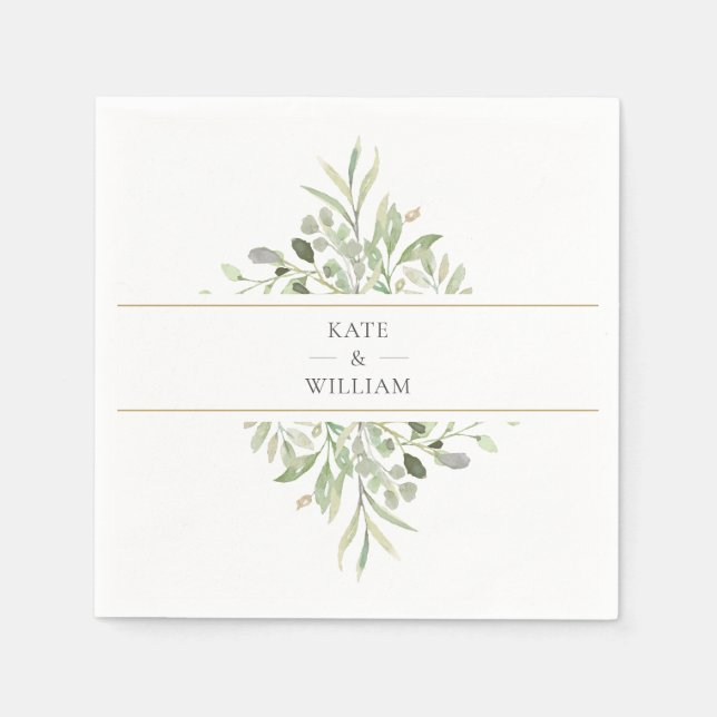 Servilleta De Papel Verdor Foliage Boda Napkins (Anverso)
