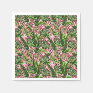 Servilleta De Papel Verdor rosa Jungla tropical Botánica