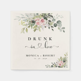 Servilleta De Papel Verdor Rosas Rosa Bodas Napkins