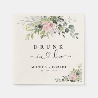 Servilleta De Papel Verdor Rosas Rosa Bodas Napkins