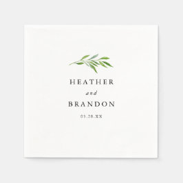 Servilleta De Papel Verdor Rústico Elegante Mesa De Acogida De Bodas