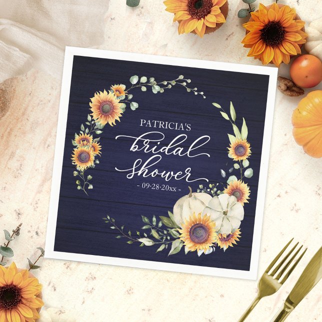 Servilleta De Papel Verdor Sunflower Calabaza Caída Ducha Bridal (Subido por el creador)