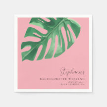 Verdor y Monstera Bachelorette tropical rosa