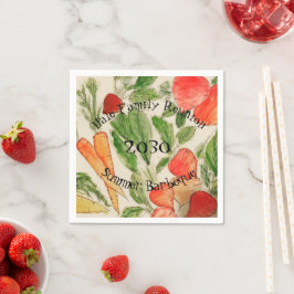 Servilleta De Papel Verduras de jardín acuarela brillante