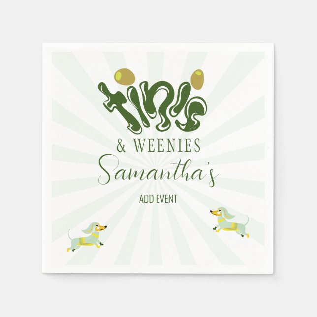 Servilleta De Papel Verduras y Martinis divertidos Fiesta de cumpleaño (Anverso)