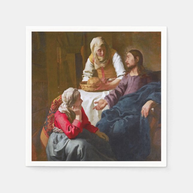 Servilleta De Papel Vermeer - Cristo en la Casa de Martha y María (Anverso)