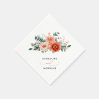 Verona Sunset Bright Naranja Boda floral moderno