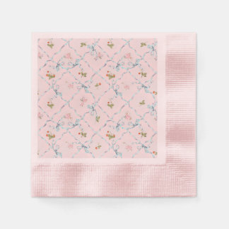 Servilleta De Papel Versailles Strawberry’ Y Bows Cocktail Napkin Pink