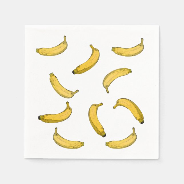 Servilleta De Papel Versión de esbozo de patrón de banana (Anverso)