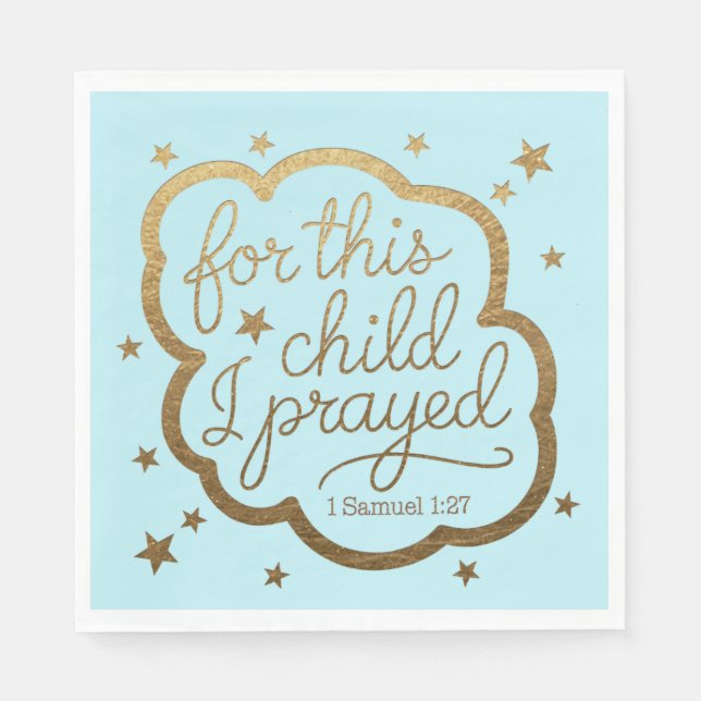 Servilleta De Papel Verso biblial de 1 Samuel 1:27 (Anverso)