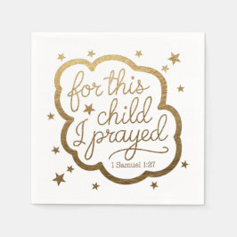 Servilleta De Papel Verso biblial de 1 Samuel 1:27