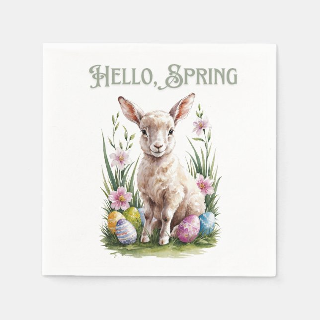 Servilleta De Papel Vértigo, Huevos y Flores de las acuarelas de Pascu (Anverso)