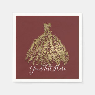 Servilleta De Papel Vestido Botánico Rústico Cinnamon Gold para Desped