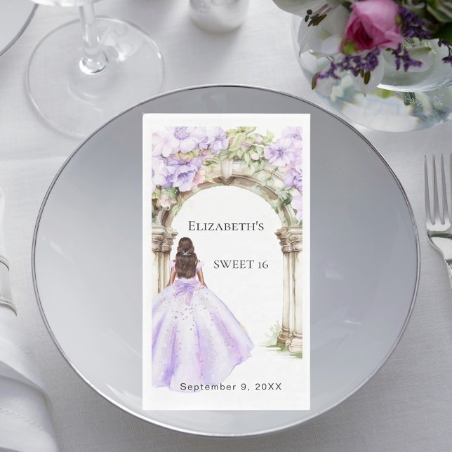 Servilleta De Papel Vestido de flores de lavanda para Sweet 16 (Subido por el creador)