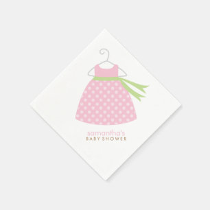 Servilleta De Papel Vestido de niña pequeña rosado Baby Shower
