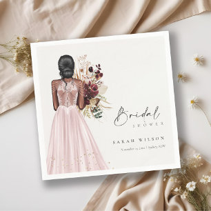 Servilleta De Papel Vestido de novia elegante Boho Blush Regalo de duc