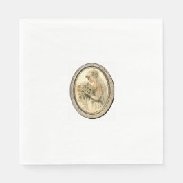 Servilleta De Papel Vestido de novia Vintage Ducha de novia blanca