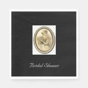 Servilleta De Papel Vestido de novia Vintage Ducha de novia negra