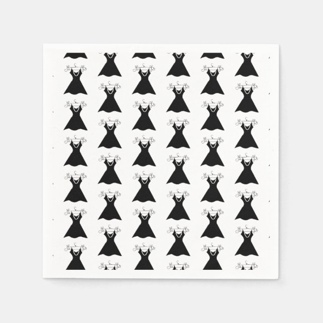 Servilleta De Papel Vestido negro nocturno (Anverso)