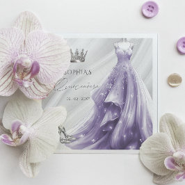 Servilleta De Papel Vestido púrpura plateado Princesa Quinceañera