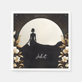 Servilleta De Papel Vestidos Hombres Tuxedo Negrita Negra Tejido Brida