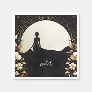 Servilleta De Papel Vestidos Hombres Tuxedo Negrita Negra Tejido Brida