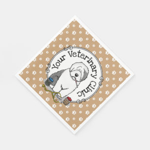 Servilleta De Papel Veterinario Oveja Inglés Gray 1 Cute Vet
