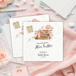 Servilleta De Papel Viajar de Miss a señora de la ducha de novia vinta