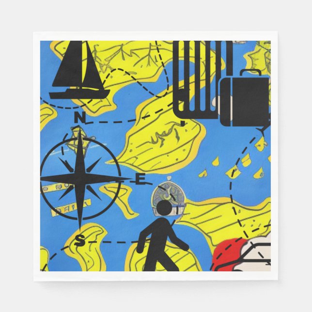 Servilleta De Papel Viaje al mundo (Anverso)