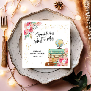 Servilleta De Papel Viaje Bridal Ducha Papel Napkin Miss a la Sra.