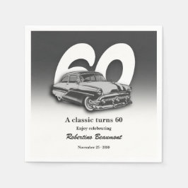 Servilleta De Papel Viaje Clásico Auto Verde Cumple 60 Años