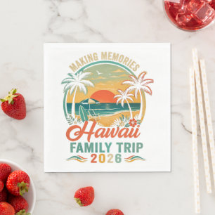 Servilleta De Papel Viaje Familiar a Hawái Atardecer Tropical 2026