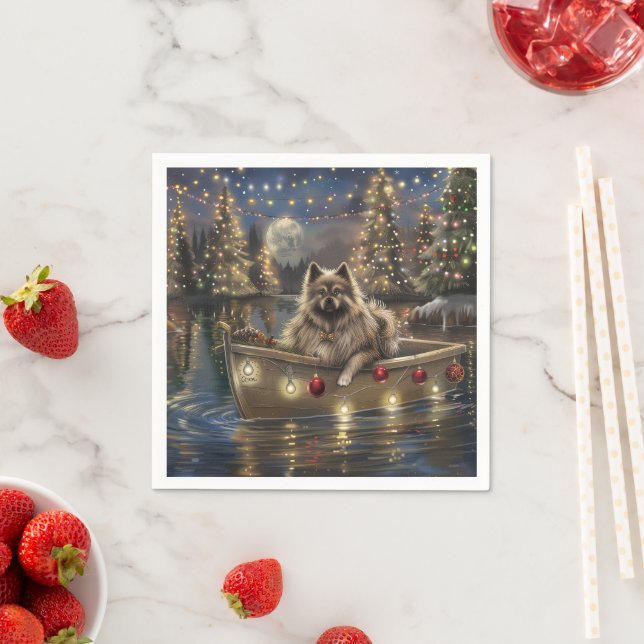 Servilleta De Papel Viaje Festivo de Navidad Keeshond (In situ)