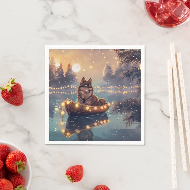 Servilleta De Papel Viaje festivo de Navidades de Lapphund finlandeses (In situ)