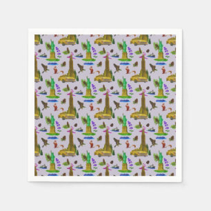 Servilleta De Papel Viaje Vintage Skyline New York Liberty Otoño