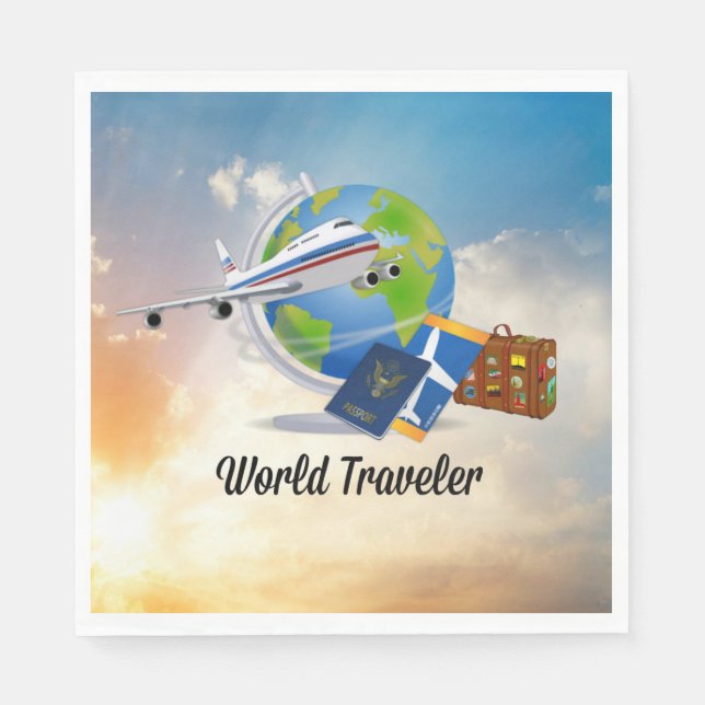 Servilleta De Papel Viajero del Mundo (Anverso)