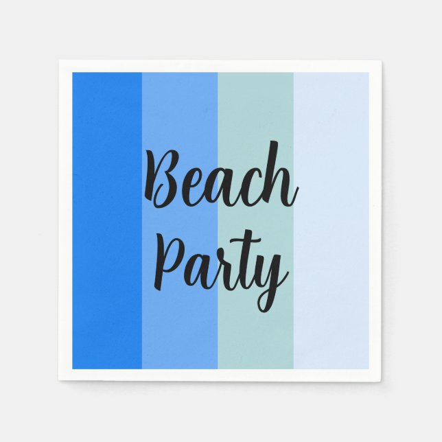 Servilleta De Papel Vibes de playa, franjas azules (Anverso)