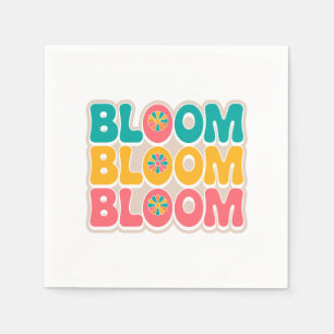 Servilleta De Papel Vibes de primavera de la flor: letras bonitas y co