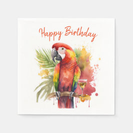 Servilleta De Papel Vibes de verano loro - cumpleaños