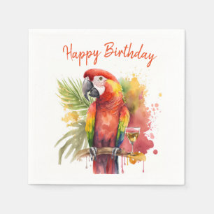 Servilleta De Papel Vibes de verano loro - cumpleaños