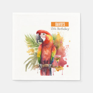 Servilleta De Papel Vibes de verano Parrot - Fiesta de cumpleaños -
