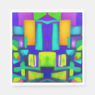 Servilleta De Papel Vibes Eléctricas Dreams Elegante Arte Resumen