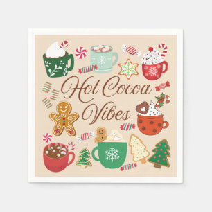 Servilleta De Papel Vibraciones de Chocolate Caliente de Navidad