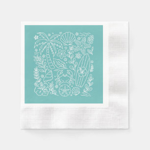 Servilleta De Papel Vibraciones de Playa Tropical