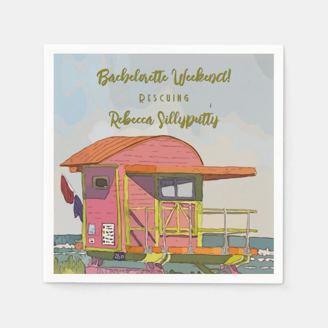 Servilleta De Papel Vibraciones de Salvavidas Rosa Fin de semana de De (Anverso)