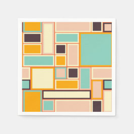 Servilleta De Papel Vibrant abstract pattern with rectangles